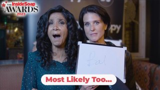 Balvinder Sopal and Heather Peace play 'Most Likely To' at the Inside Soap Awards 2023