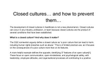 Closed Cultures, & How To Prevent Them | Niche Health & Social Care Consulting