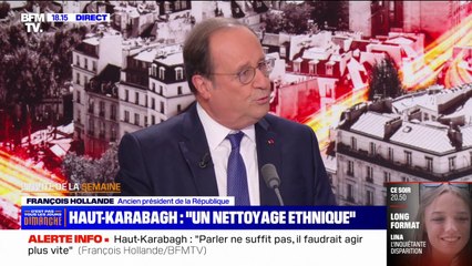 François Hollande: "Ce n'est pas parce qu'on achète du gaz qu'on doit tolérer ce qu'il se passe aujourd'hui dans le Haut-Karabagh"