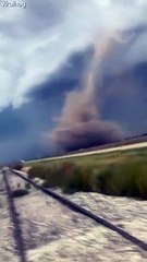 Tornado Filmed From Kansas Highway