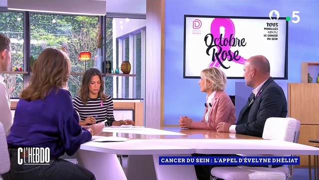 Evelyne Dhéliat témoigne sur le plateau de C L'hebdo au sujet du cancer du sein