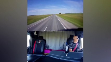 Le conducteur a renversé le camion alors qu'il tentait d'atteindre la nourriture à l'arrière.