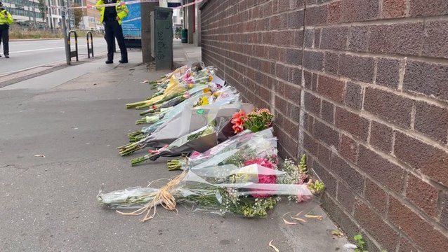 Flowers left at scene where 15-year-old Eliyanna Andam was fatally stabbed on her way to school