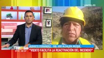 Cinco días de incendio en Mizque, el viento reaviva las llamas y alcanzan zonas inaccesibles