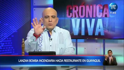 Lanzan bomba incendiaria hacia restaurante de Guayaquil