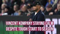 Vincent Kompany staying calm despite tough start to season