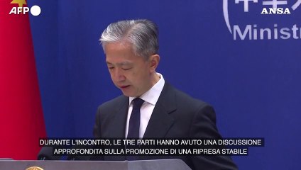 Cina:  "Summit con Giappone e Corea del Sud il prima possibile"