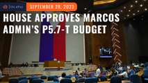 House passes Marcos admin's proposed P5.7-trillion budget for 2024