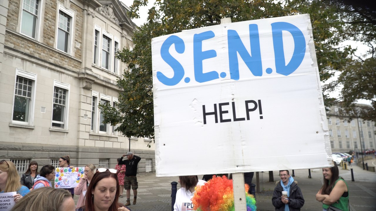 Hundreds of special needs campaigners call for reform outside Kent County Council