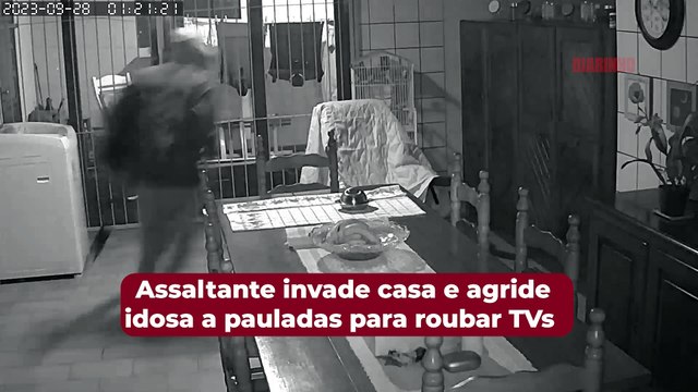 Assaltante invade casa e agride idosa a pauladas para roubar TVs