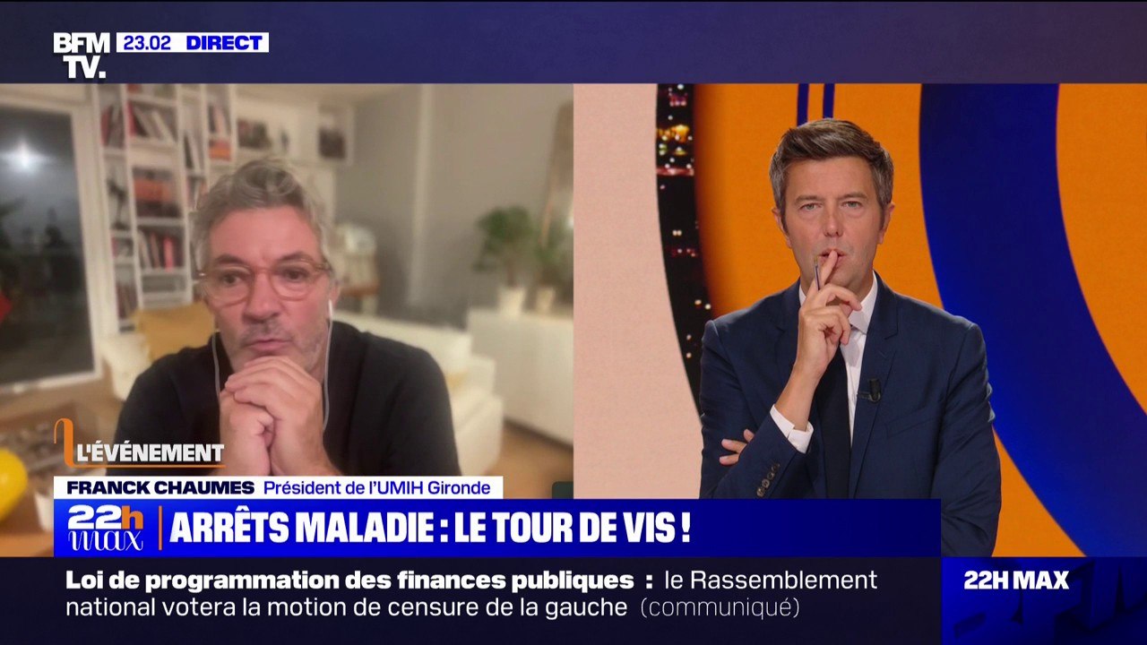 Arrêts maladie: "Les gens ont perdu le goût du travail", pour Franck Chaumès (président de l'Union des Métiers et des Industries de l'Hôtellerie en Gironde)