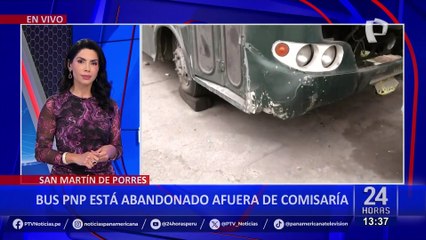 SMP: Bus de la PNP se encuentra en estado de abandono afuera de comisaría