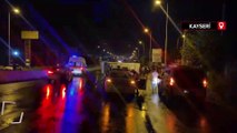 Kayseri'de işçileri taşıyan midibüs devrildi