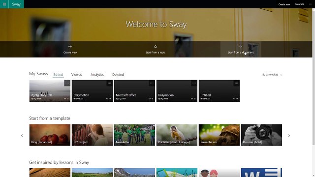 Microsoft Sway Course Section 7 Create Sway from Existing Documents