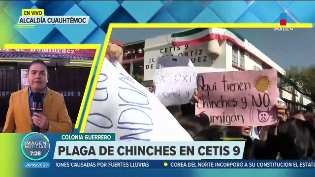 Alumnos de CETIS 9 protestan por plaga de chinches