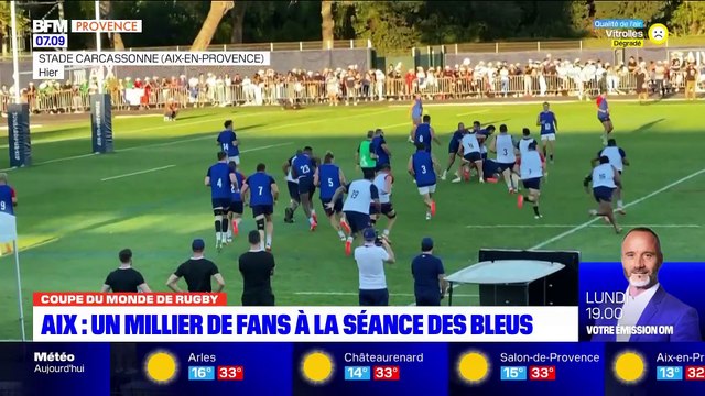 Le XV de FRANCE en entrainement public à AIX EN PROVENCE pour la coupe du monde de rugby bfm29sept2023