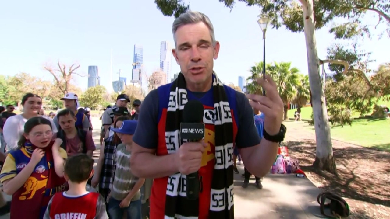 Collingwood and Lions fans flock to AFL grand final