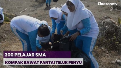 300 Pelajar SMA Negeri 1 Cilacap Bersihkan Sampah Plastik dan Tanam Cemara Laut di Pantai Teluk Penyu