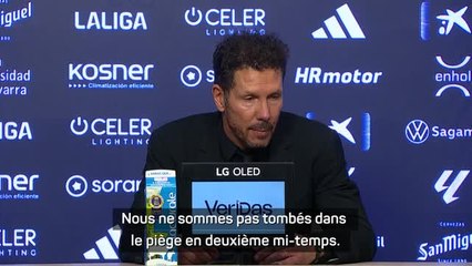 7e j. - Simeone soulagé d’avoir gagné à Osasuna