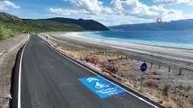Salda Gölü Kenarına 7 Kilometrelik Bisiklet Yolu Açıldı