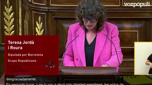 Teresa Jordà (ERC) confirma que votará 'no' a feijóo: Los votos de Esquerra han sido, están y estarán al servicio de la defensa de Cataluña