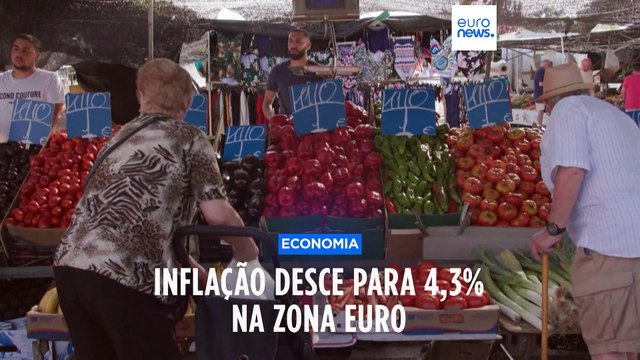 Inflação na Zona Euro desce para 4,3%, o nível mais baixo desde outubro de 2021, dados do Eurostat