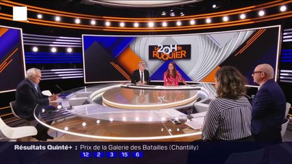 Laurent Ruquier et Julie Hammett ont reçu Michel Sardou dans "Le 20 Heures de Ruquier" ce jeudi 28 septembre 2023 sur BFMTV.