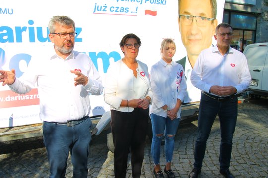 Konferencja Koalicji Obywatelskiej w Krotoszynie - Ewa Matecka, Sandra Dajewska, Jarosław Urbaniak i Dariusz Rozum
