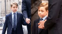 Perfect Prince! Prince George looks mature and serious at the memorial service for Prince Philip