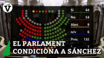 El Parlament avala condicionar la investidura de Sánchez al referéndum