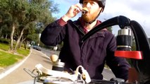 Genius Man Makes an Espresso While CYCLING!