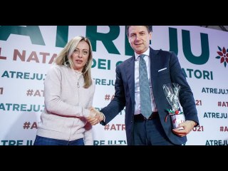 Download Video: La Meloni garantisce lealtà a Draghi, Conte sogna la rottura Scambio di ruoli in vista del 21 giugno