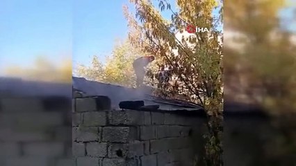 Ağrı'da bir evin kilerinde yangın çıktı