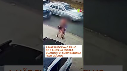 Mãe e filho escapam por pouco de serem atingidos por carro desgovernado em MG