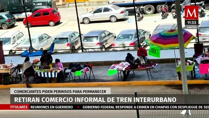 Retiran comercio informal del Tren Interurbano en el Estado de México