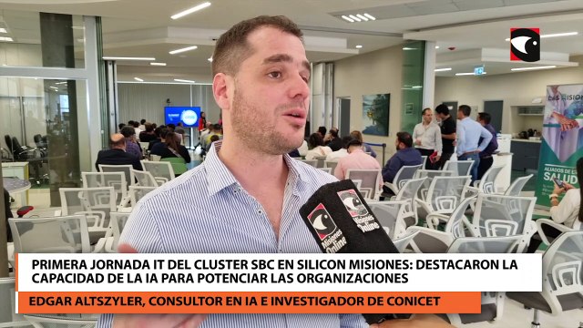 Primera Jornada IT del Cluster SBC en Silicon Misiones El consultor en Inteligencia Artificial Edgar Altszyler destacó la capacidad de esta herramienta para potenciar las organizaciones