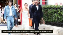 Défilé de Victoria Beckham : sa fille de 12 ans Harper angélique dans une longue robe blanche face à Kim Kardashian
