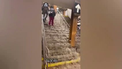 New York sele teslim! Caddeler göle döndü, metro istasyonları su bastı