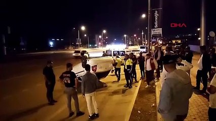 İnegöl'de makas atan otomobil takla attı