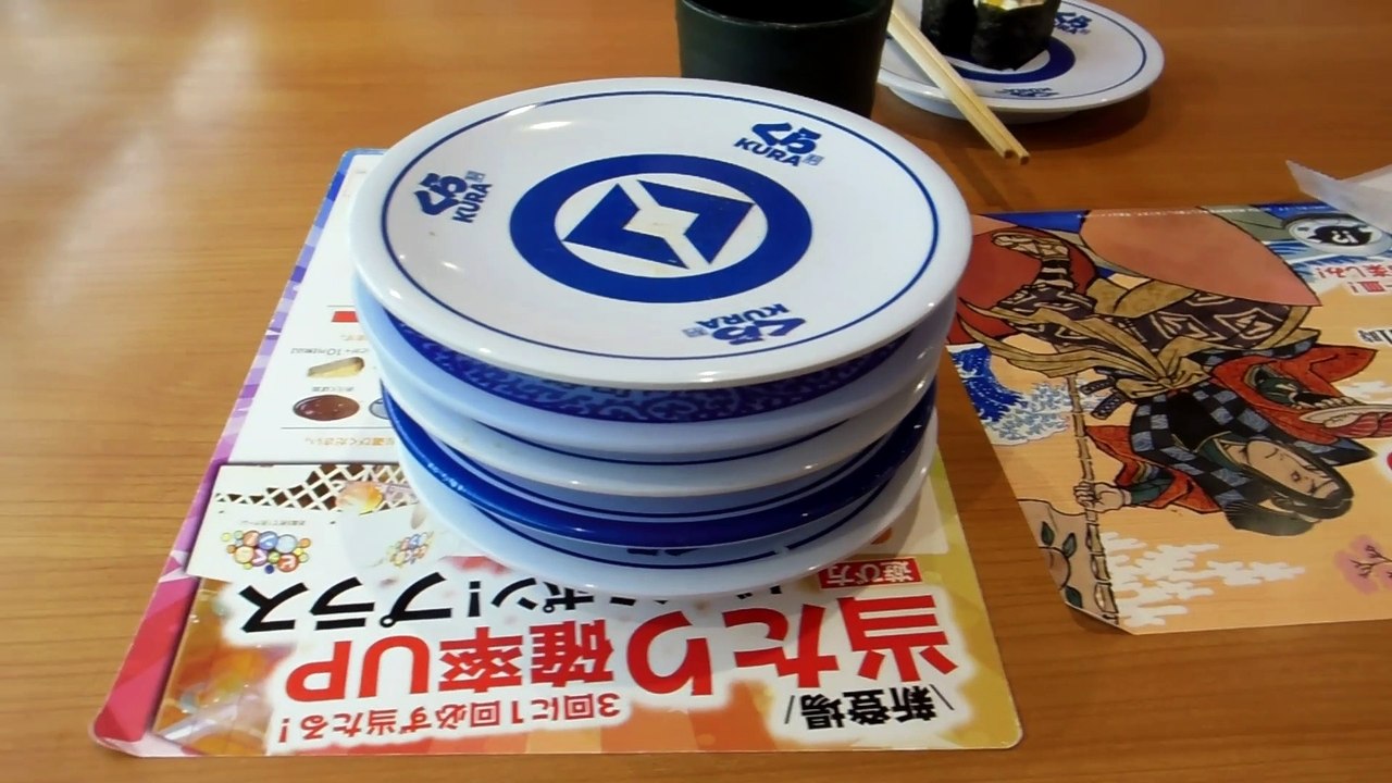 Dropping Sushi Plates Down a Chute in Japan!
