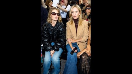 Un pari réussi ? Mélanie Thierry et Léa Drucker osent le jean baggy à pattes d'éléphant au défilé
