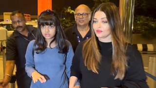 Aishwarya Rai With Her Cute Daughter Papped At Airport