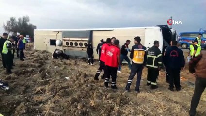 Amasya'da yolcu otobüsü devrildi! Çok sayıda yaralı var