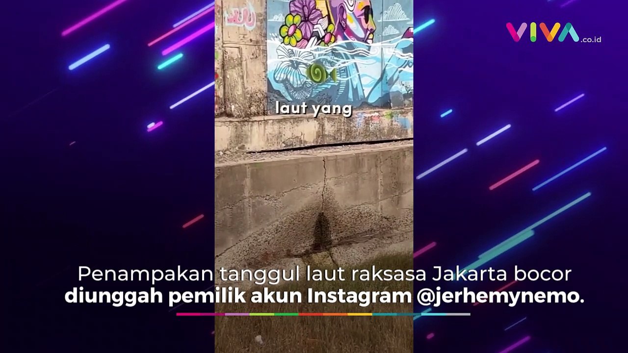 Penampakan 'Tembok Laut Raksasa' Jakarta Alami Kebocoran