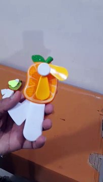 Manual Hand Press Fruit Fan, Portable Small Pocket Summer Cooling Fan