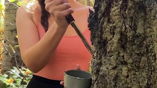 Forest GIRL surprises #camping #survival #bushcraft #outdoors