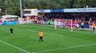 Crawley Town boss Scott Lindsey celebrates with fans after Sutton United win