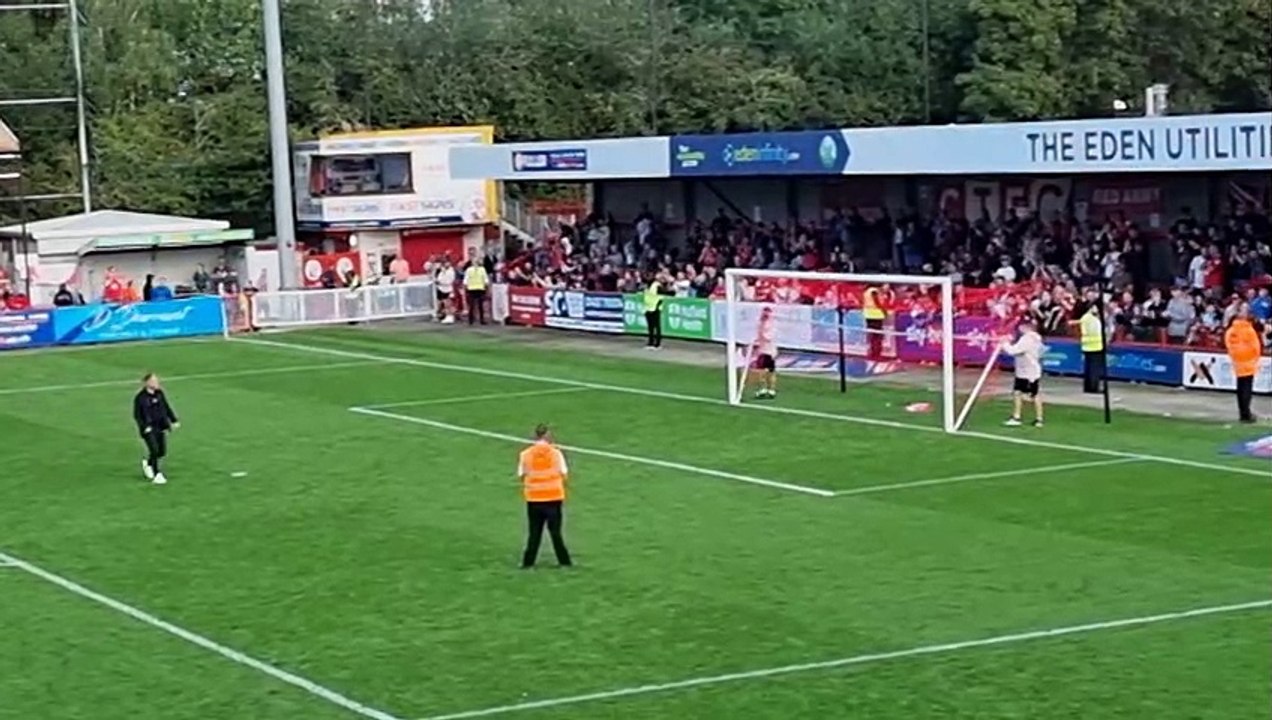 Crawley Town boss Scott Lindsey celebrates with...