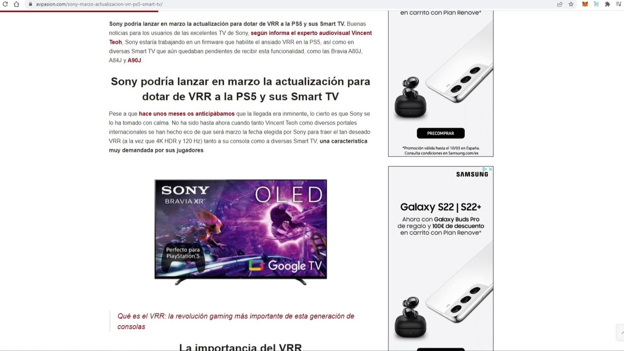 SONY LANZA ACTUALIZACIÓN PARA AÑADIR VRR ADEMÁS DE 4K 120HZ A PS5 Y VARIAS SONY BRAVIA DE 2020/2021
