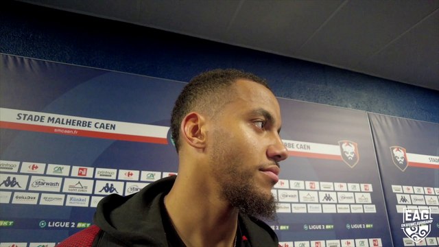 Maxime Sivis en zone mixte après le succès remporté à Caen